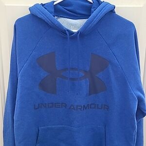 mens under Armour blue logo hoodie M